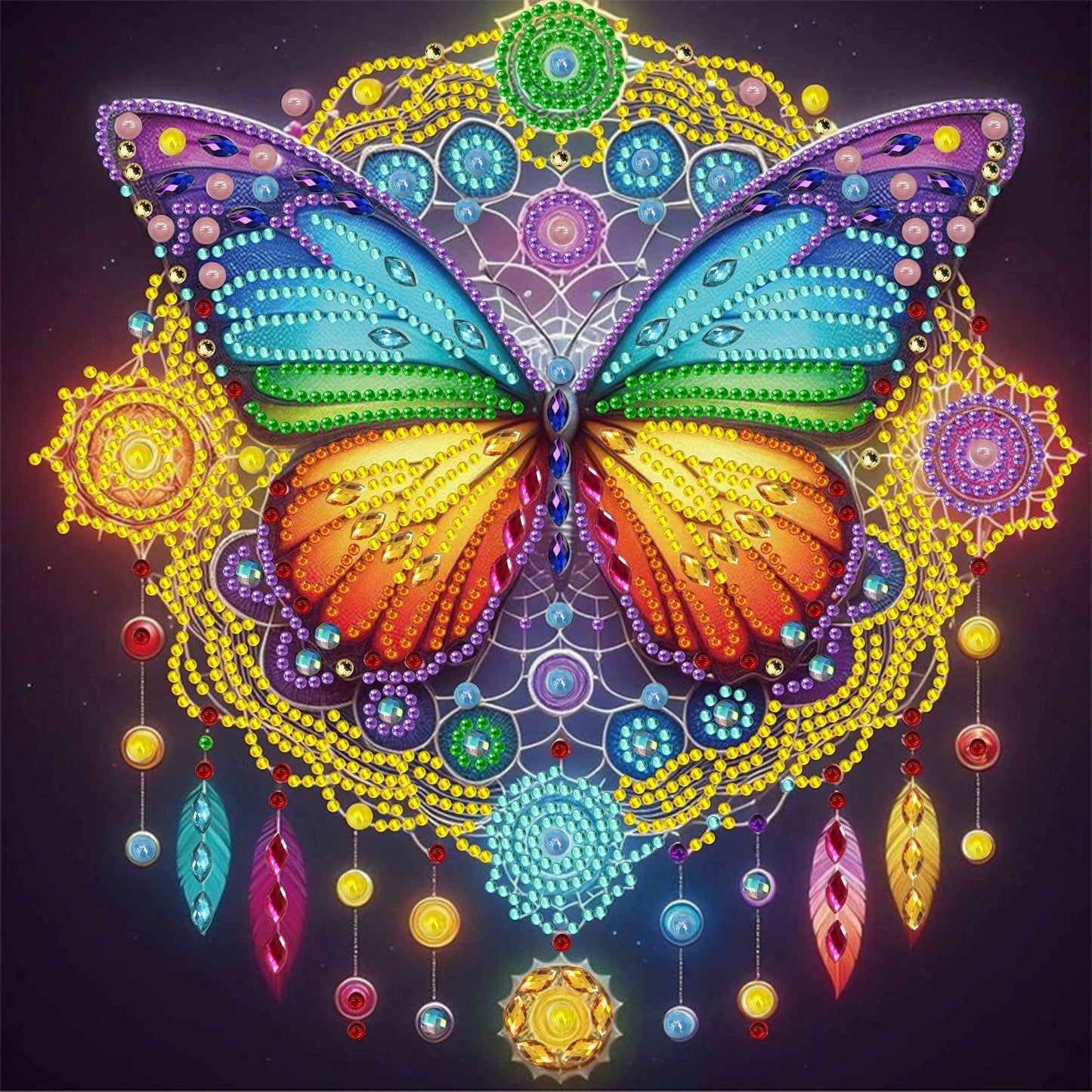 Dreamy Butterfly Diamond Painting – Elegant & Intricate Multicolor Patterns for Wall Decor & Art Projects