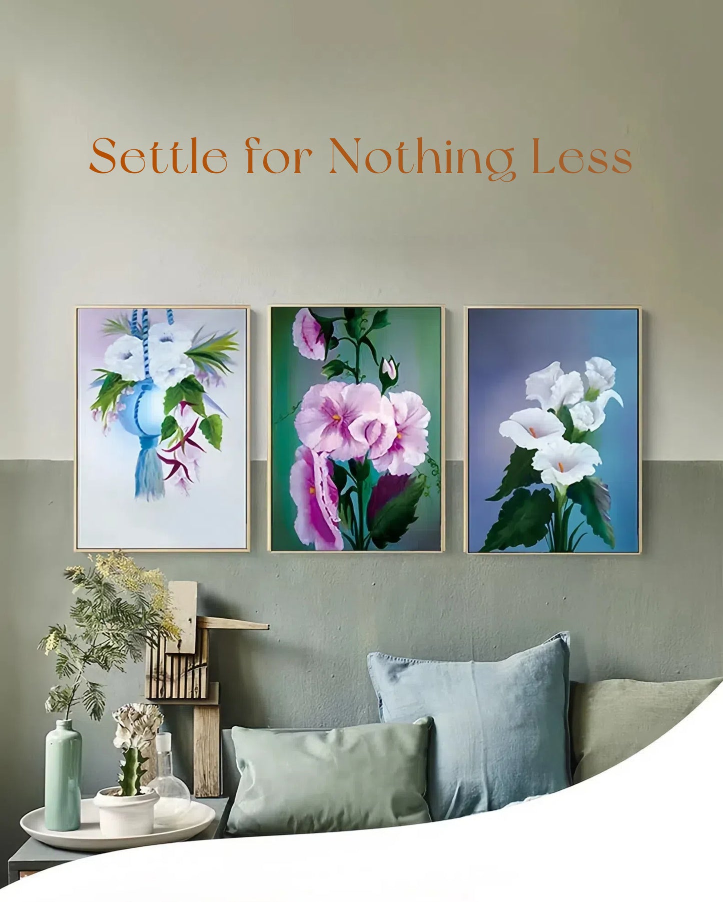 Floral Diamond Painting – Lantern Flower, Hibiscus, and Morning Glory (50*69cm, 20*27inch)