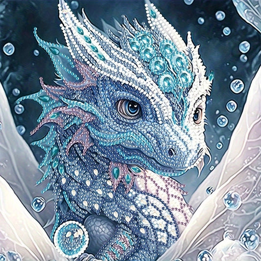 Fantasy Baby Dragon Diamond Painting – Icy Blue and Shadow Dragons to Add Magic and Whimsy to Your Space