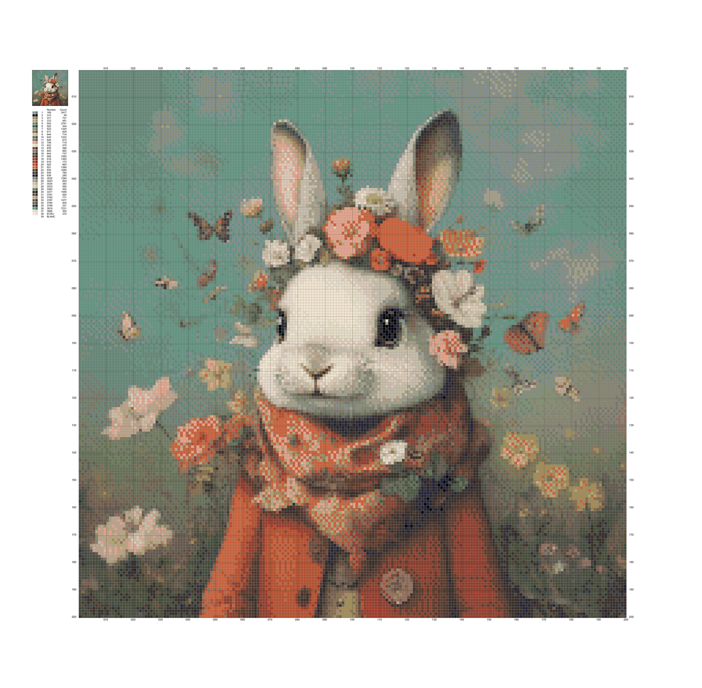 Whimsical Bunny Diamond Painting – Floral Crown Rabbit with Butterflies and Blossoms, Perfect for Home Décor and Gifts