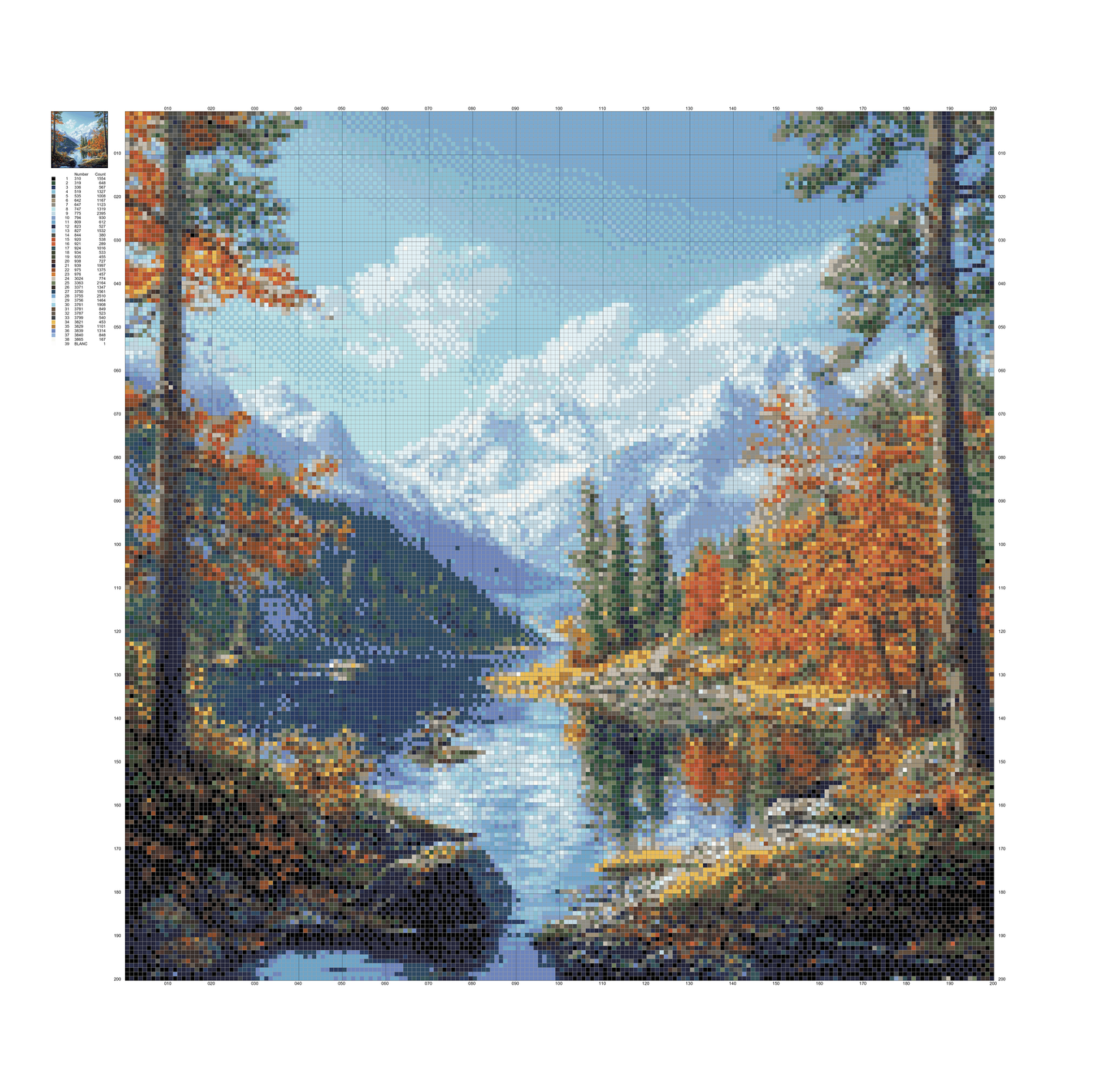 Tranquil Autumn Lake Diamond Painting – Scenic Mountain Landscape