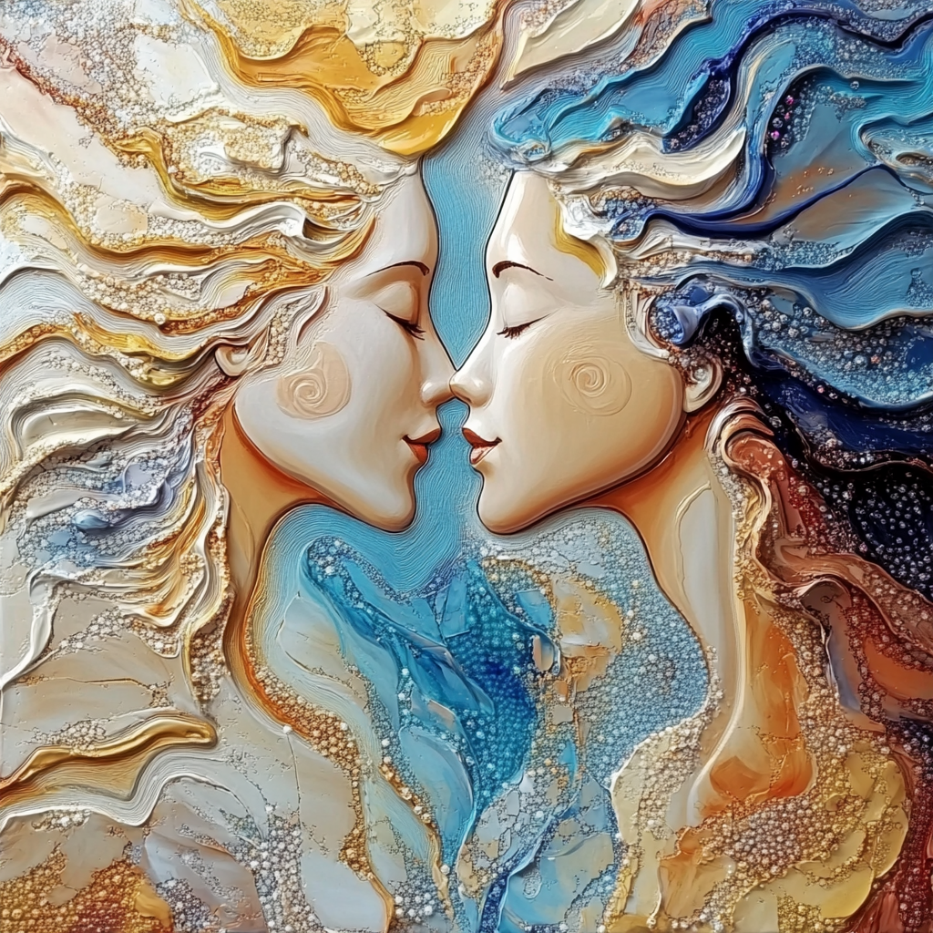 Elegant Duality Diamond Painting – The Kiss of Day and Night