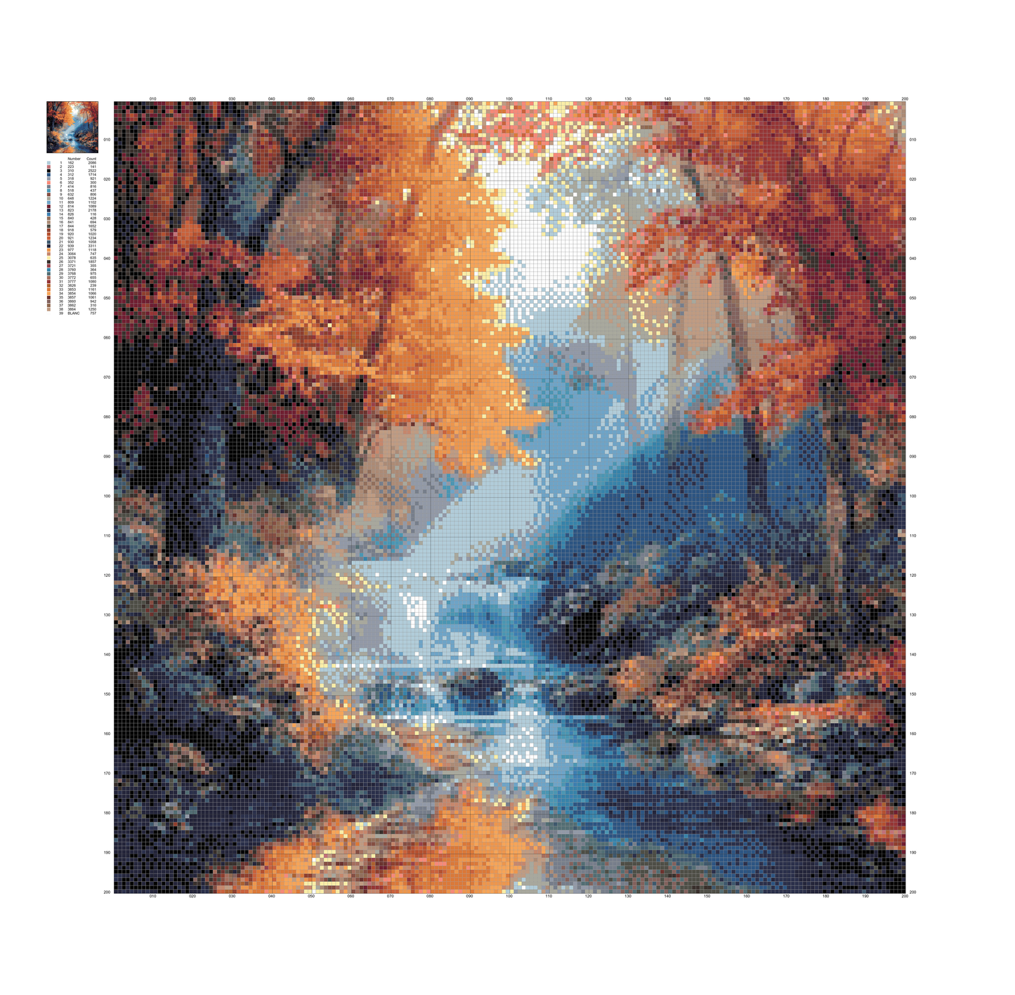 Autumn Forest Stream Diamond Painting – Enchanting Nature Scene