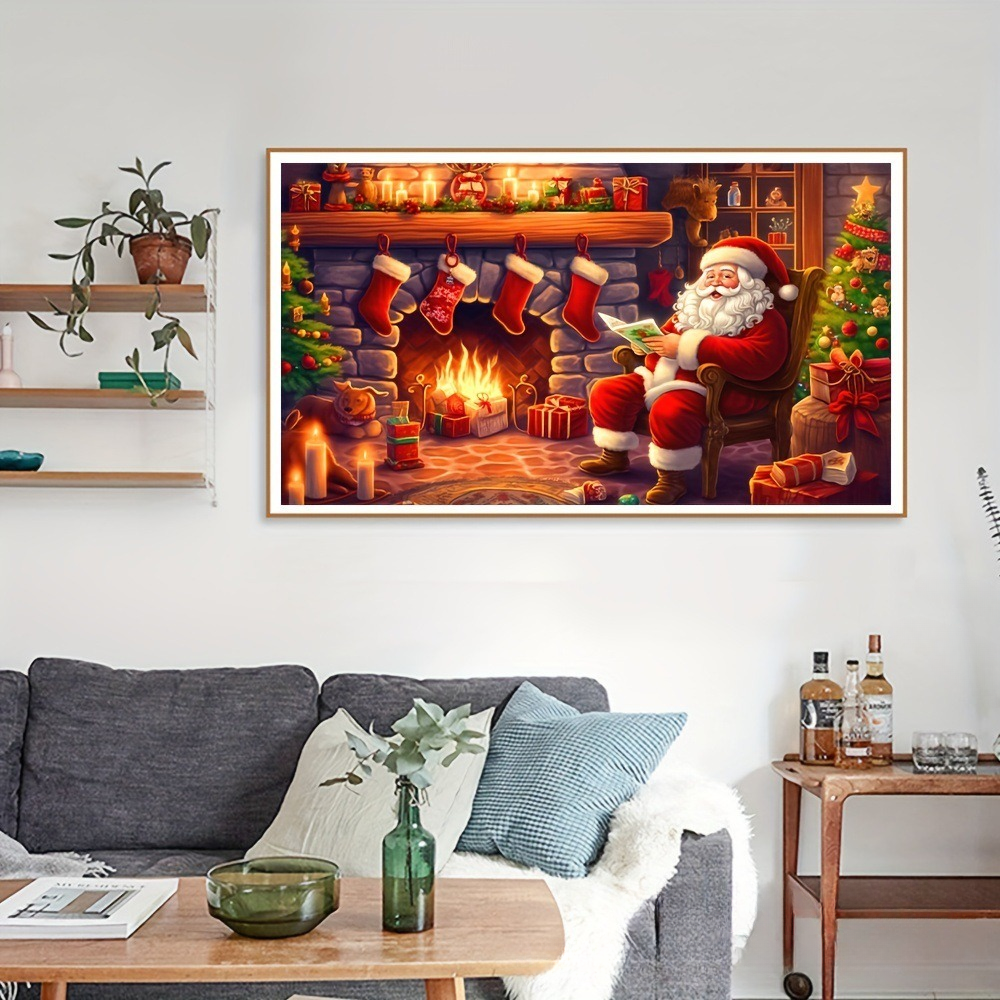 Santa by the Fireplace Diamond Painting – The Perfect Holiday Ambiance