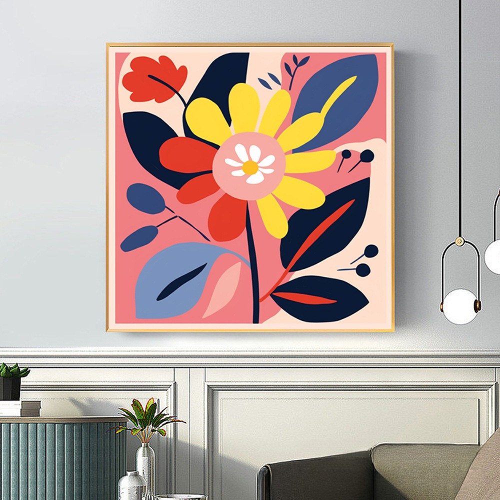 Modern Floral Diamond Painting: A Burst of Vibrant Nature