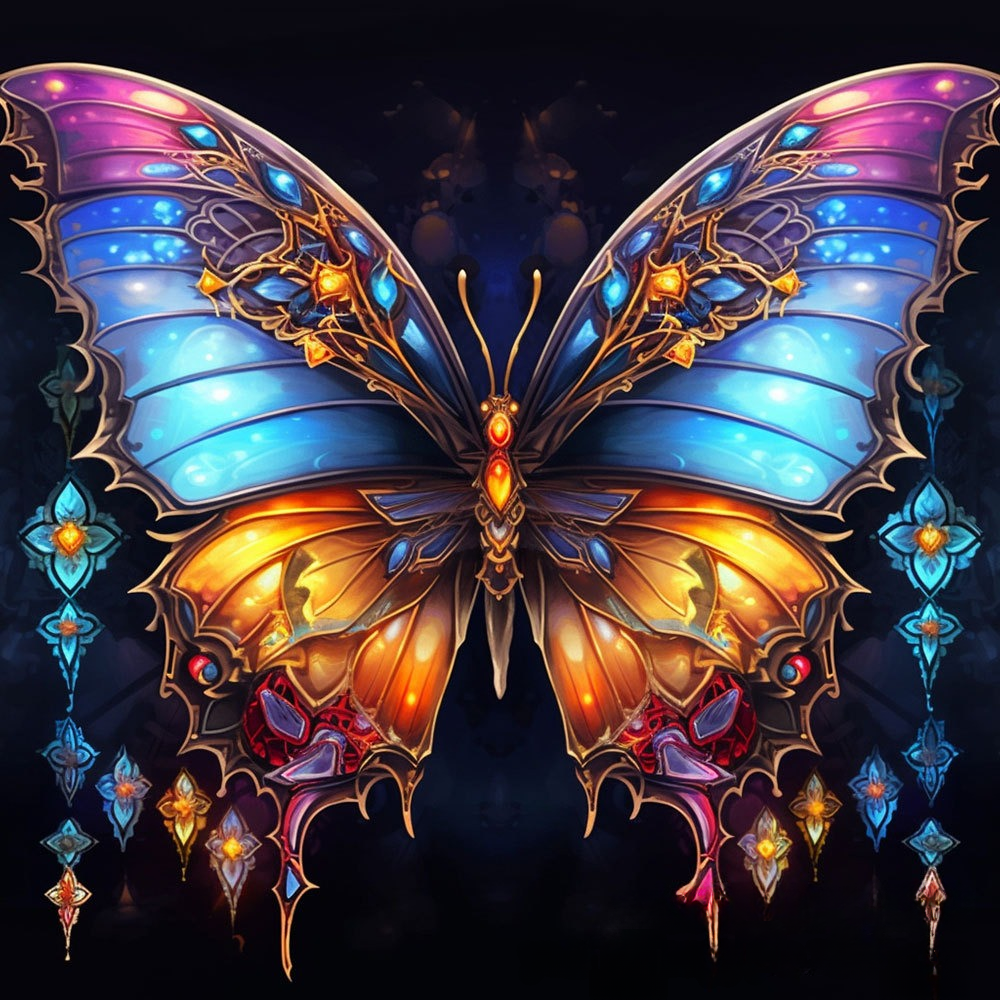 Vibrant Butterfly Diamond Painting – A Fusion of Mystery and Elegance