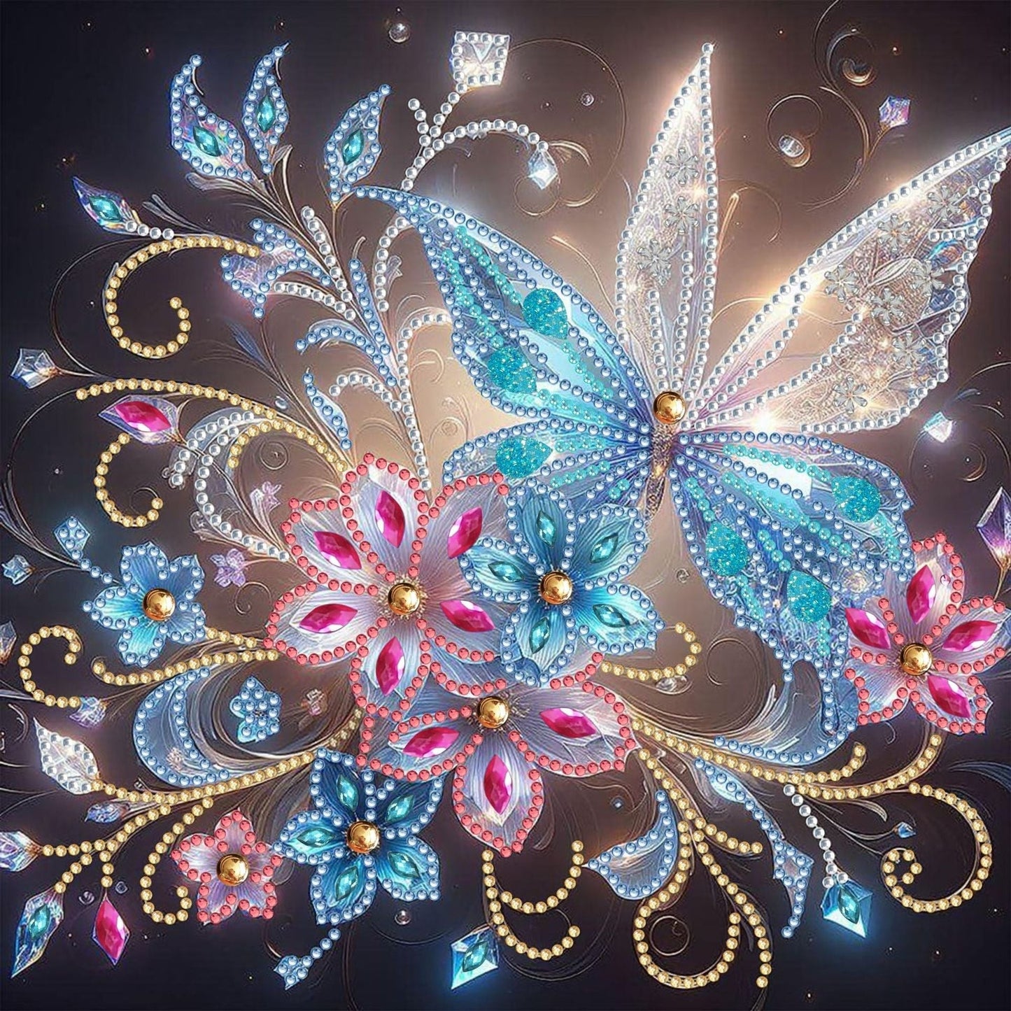 Dreamy Butterfly Diamond Painting – Elegant & Intricate Multicolor Patterns for Wall Decor & Art Projects