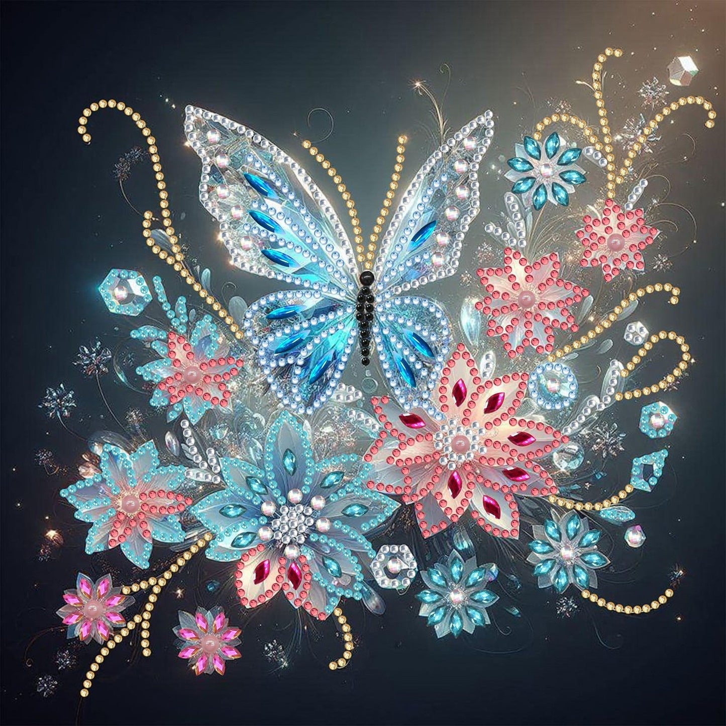 Dreamy Butterfly Diamond Painting – Elegant & Intricate Multicolor Patterns for Wall Decor & Art Projects