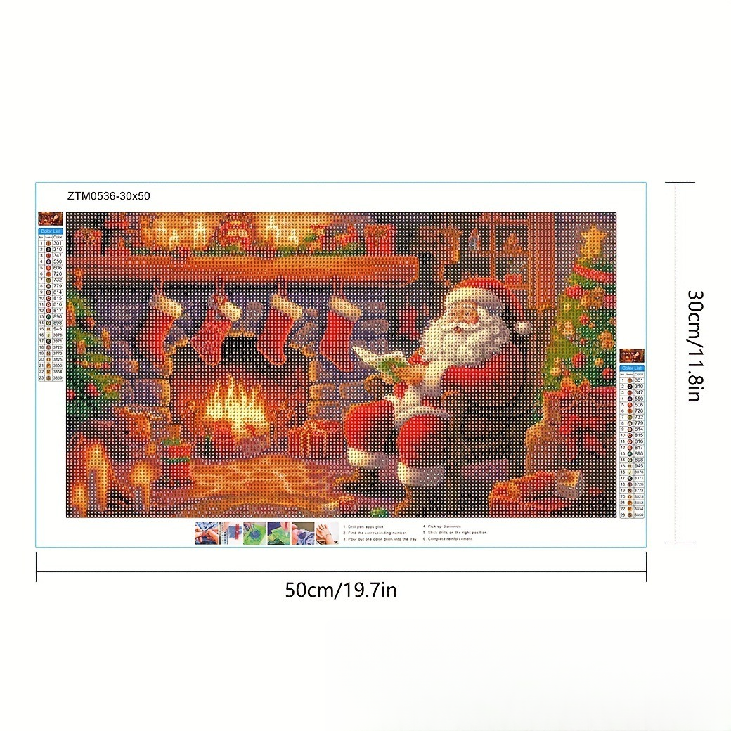 Santa by the Fireplace Diamond Painting – The Perfect Holiday Ambiance