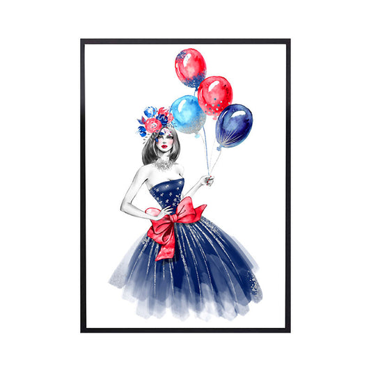 Elegant Fashion Girl with Balloons Diamond Painting