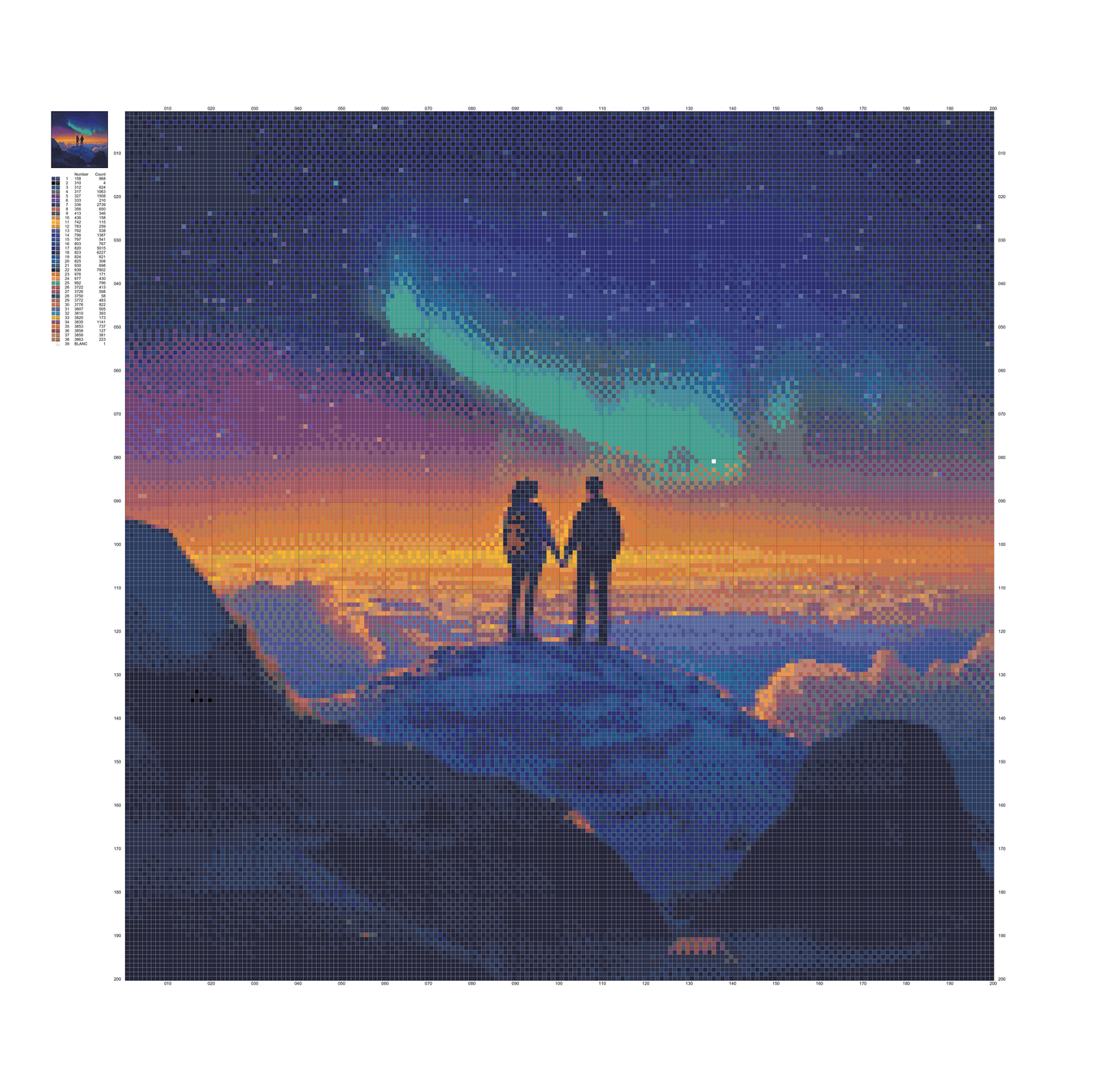 Romantic Northern Lights Diamond Painting – Love under the Aurora Sky