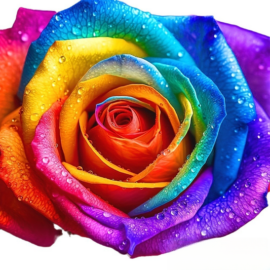 Vibrant Rainbow Rose Diamond Painting