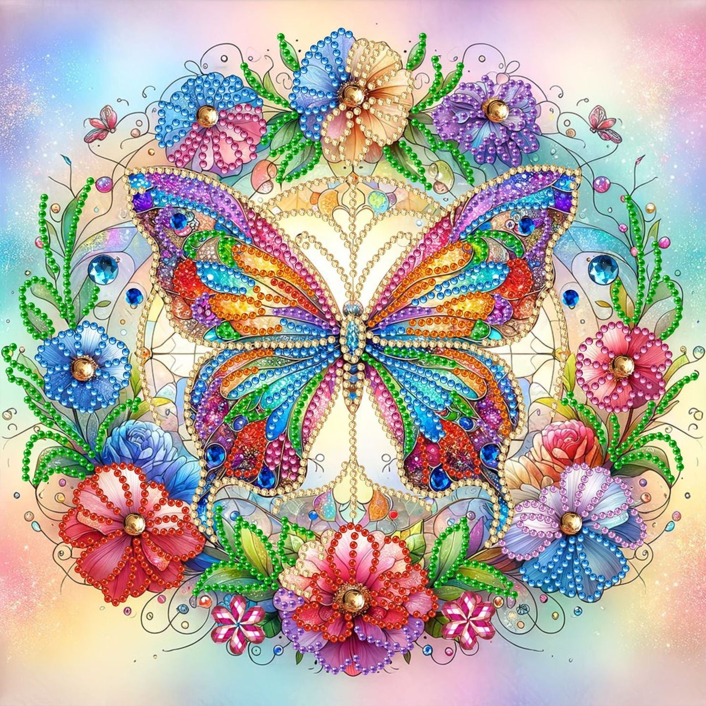 Dreamy Butterfly Diamond Painting – Elegant & Intricate Multicolor Patterns for Wall Decor & Art Projects