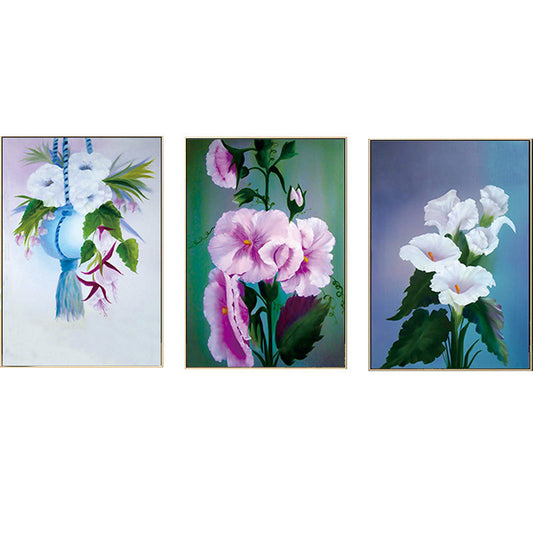 Floral Diamond Painting – Lantern Flower, Hibiscus, and Morning Glory (50*69cm, 20*27inch)